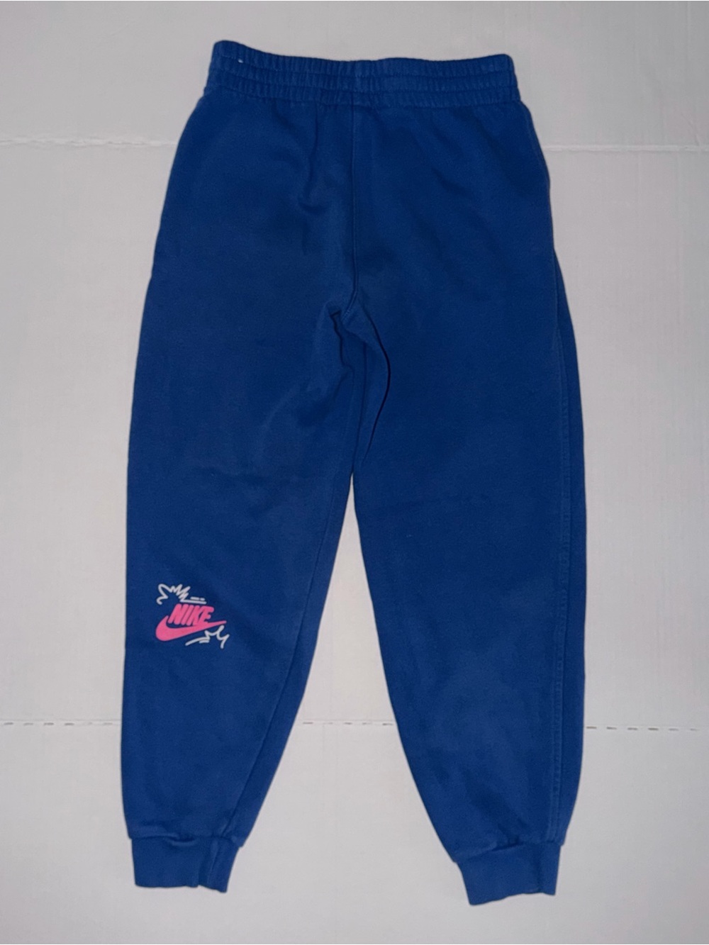 Nike Kids Royal Blue Sweatpants with Pink Logo